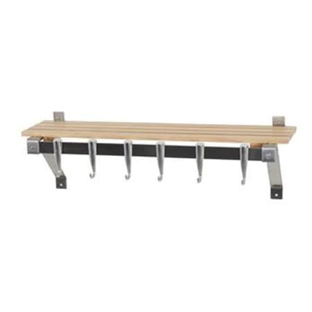 Concept Housewares Concept Housewares PR-40322 Innovative 30" Stainless Steel Track Wall Kitchen Rack With Natural Wood Shelf PR-40322